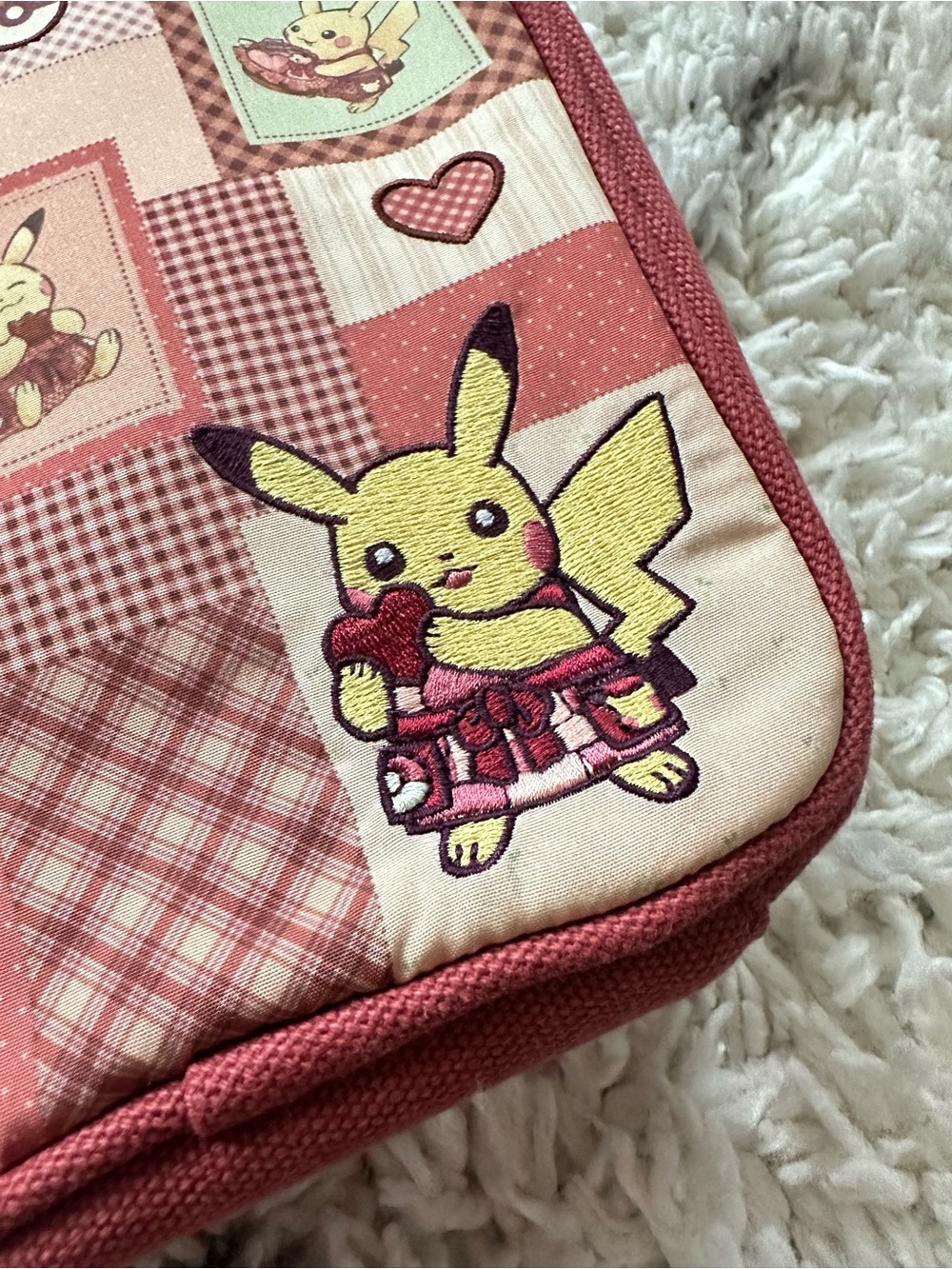Pokemon Pikachu’s Sweet Delivery valentines Patchwork Cosmetic Bag Pouch - Picture 2 of 12